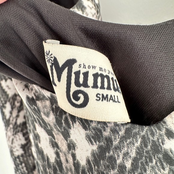 Show Me Your Mumu Gabby Low Back Snakeskin Mini Dress Womens S Bell Sleeve Boho - Picture 6 of 9